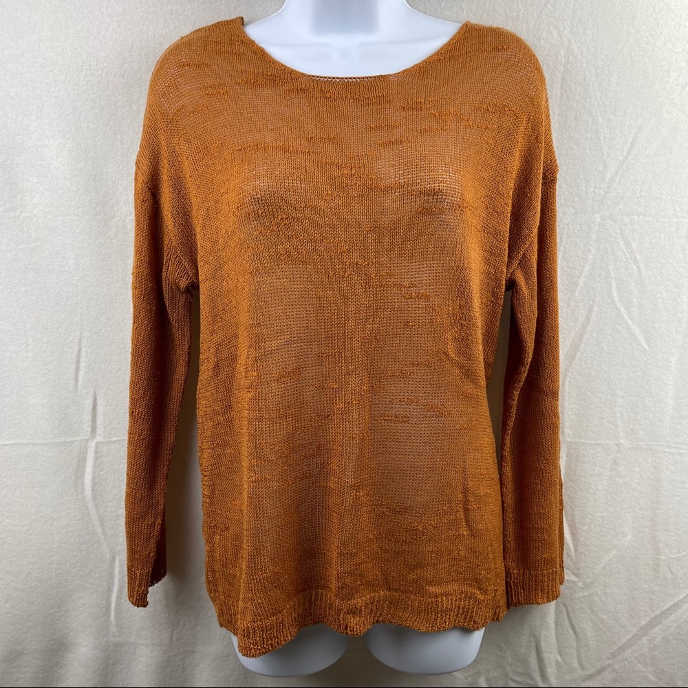 Forever 21 Brown Knit Laced Up Light Sweater